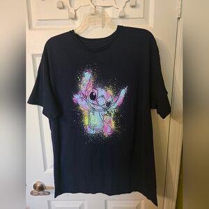 Disney Navy Tee with Neon Splash Stitch Graphic Size XL